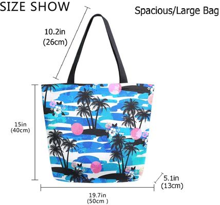 Original Floral Water Resistant Beach Tote Shoulder Bag / Gym Beach Travel Bags
